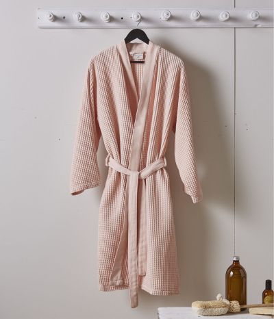 Kimono nid d'abeille Bain de minuit rose