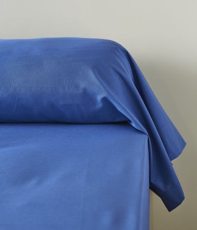 Drap housse coton bleu jean