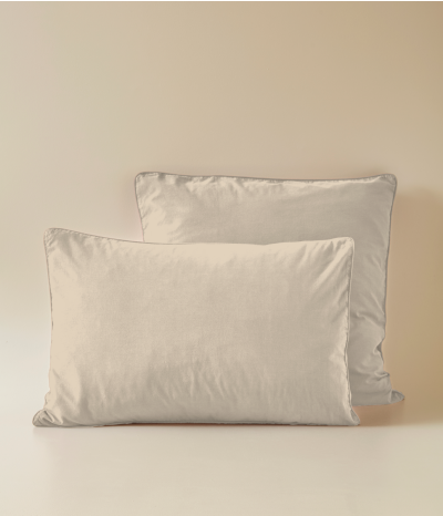 Taie d'oreiller percale lavée  Beige épeautre
