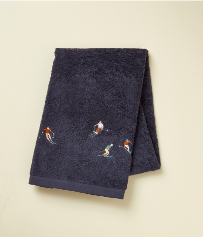Serviette 50x100 fantaisie Après-ski bleu