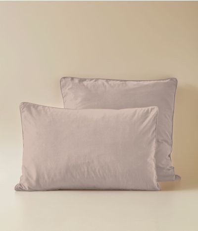 Taie percale lavée Rose nude