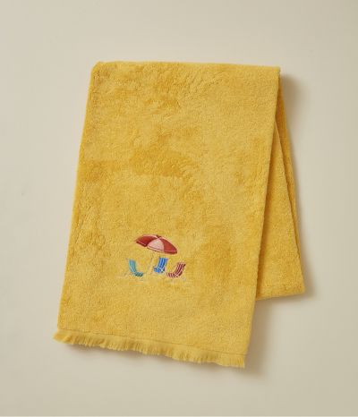 Drap de bain brodé 100x150 Plein soleil mangue