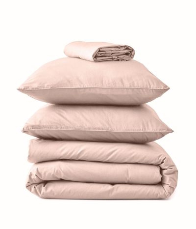 Parure de lit percale lavée Rose nude