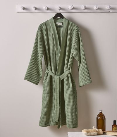 Kimono nid d'abeille Bain de minuit Vert jade