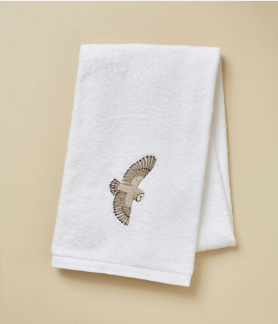 Drap de douche brodé 70x140 L'envol blanc