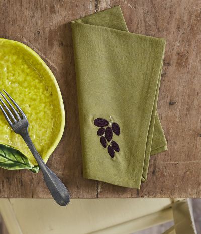 Serviette de table Crumble vert olive