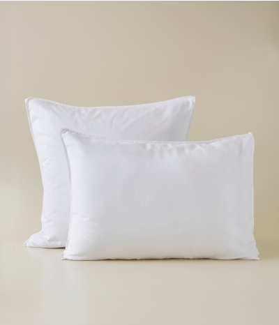 Taie d'oreiller satin de coton lyocell blanc douceur