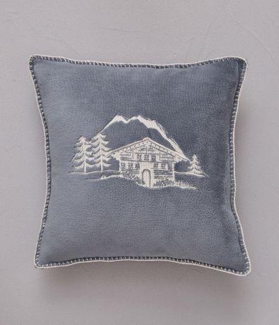 Housse de coussin polaire Chalets d'alpage 45x45 cm