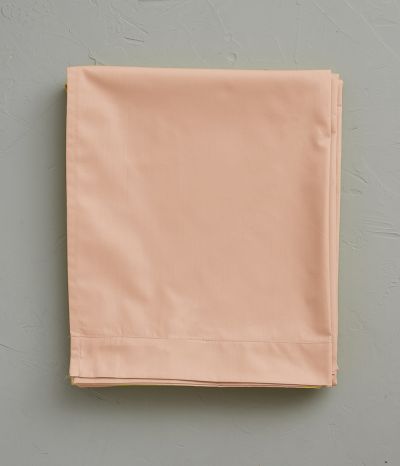 Drap percale Rose pêche 180x290 cm