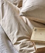 Housse de couette percale lavée Beige épeautre