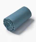 Drap housse percale bleue vague