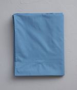 Drap plat percale bleue vague