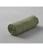 Drap housse en lin stone washed Vert Jade