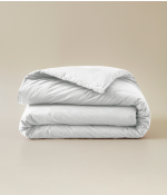 Housse de couette percale lavée Blanc saline