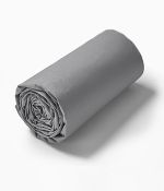 Drap housse percale gris galet