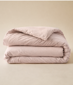 Housse de couette percale lavée Rose nude