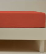Drap housse percale orange étincelle