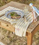 Set de table cotelé Grand bain rayé jaune