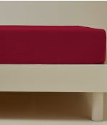 Drap housse coton rouge garance