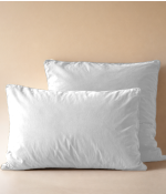 Taie d'oreiller percale lavée Blanc saline