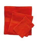 Gant de toilette rouge vermillon 15x21 cm