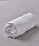 Drap housse percale lavée Blanc saline