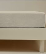 Drap housse percale lavée Beige épeautre