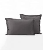 Taie d'oreiller percale gris basalt