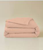 Housse de couette percale Rose pêche