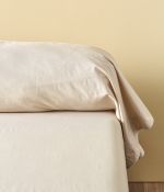 Taie de traversin percale lavée Beige épeautre