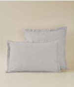 Taie d'oreiller coton gris calcium