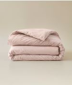 Housse de couette percale lavée Rose nude