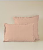 Taie d'oreiller percale Rose pêche