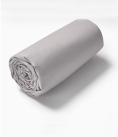 Drap housse coton gris calcium