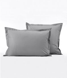 Taie d'oreiller percale gris galet
