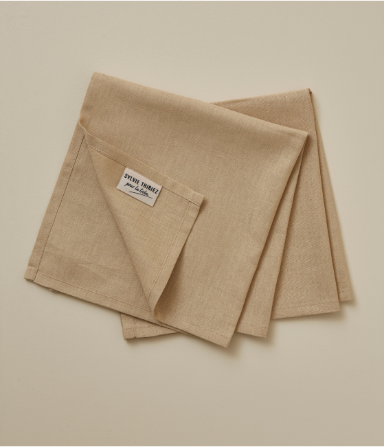 Lot de 2 serviettes métis Prélude naturel