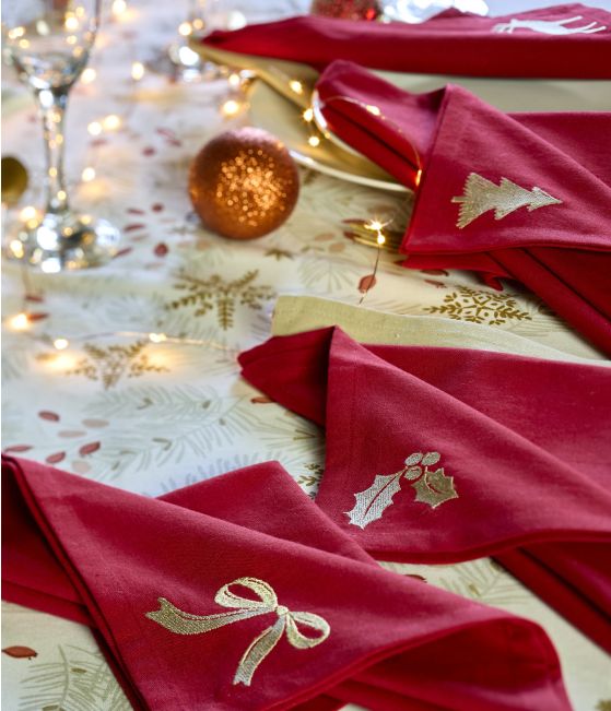 Set of 4 napkins Réveillon