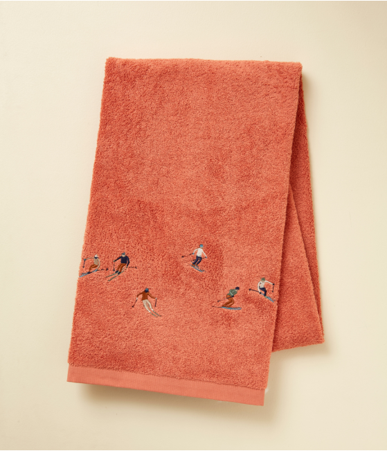 Drap de douche 70x140 fantaisie Après-ski rose thé