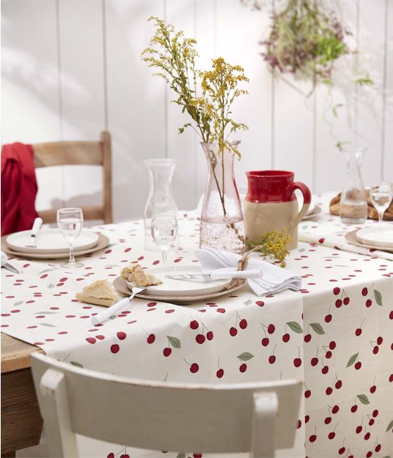 Nappe enduite Cherries 170x250 cm
