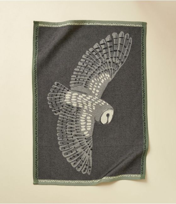 Torchon jacquard L'envol anthracite