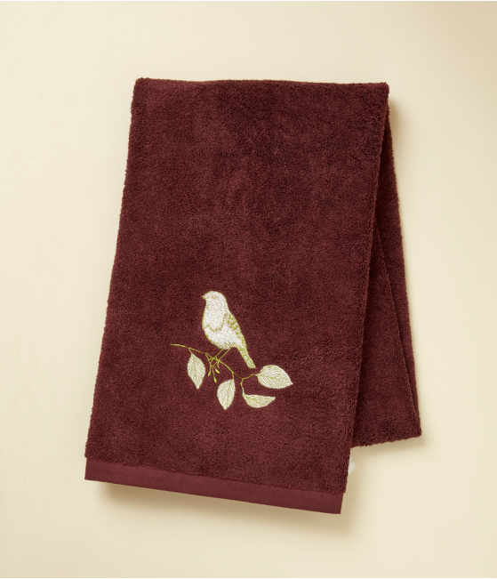 Drap de douche brodé 70x140 Entre les branches