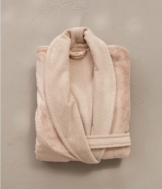 Robe de chambre bi-matière femme Rose
