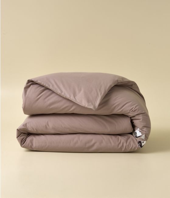 Embroidered Duvet Cover Au cœur de la vallée taupe