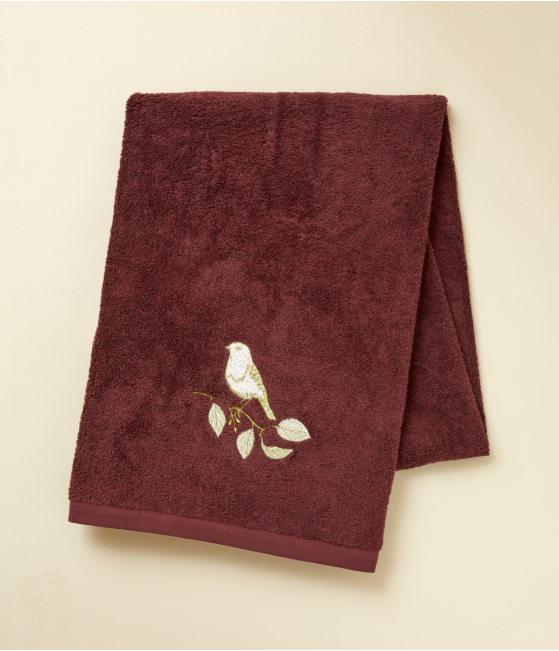 Drap de bain brodé 100x150 Entre les branches