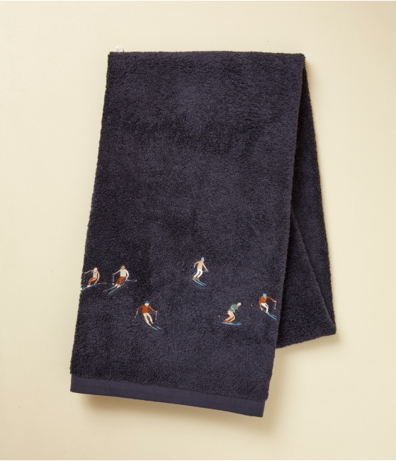 Drap de douche 70x140 fantaisie Après-ski bleu