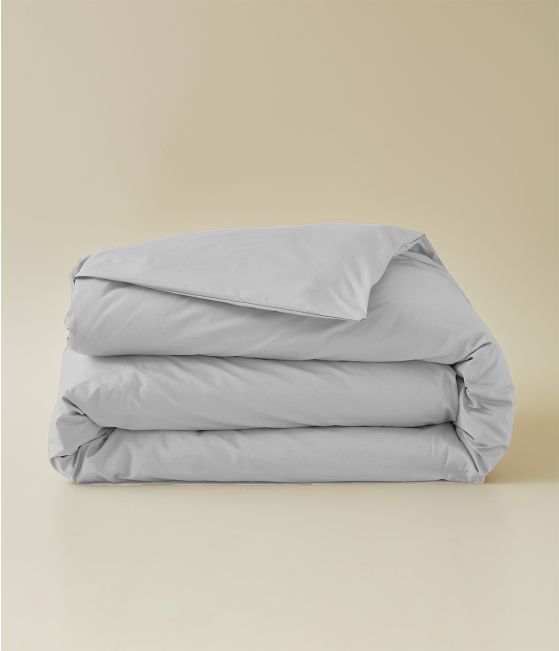 Housse de couette percale gris duvet