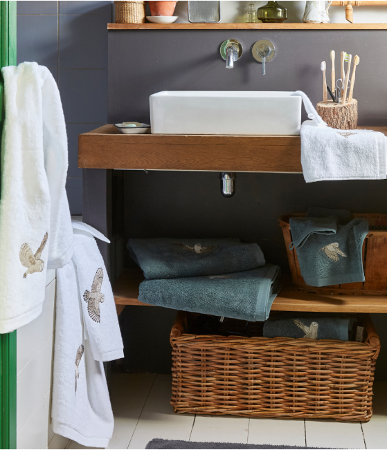 Parure de bain brodée L'envol blanc