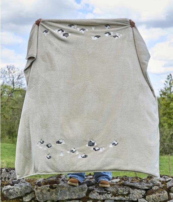 Au Cœur de la Vallée Embroidered Fleece Blanket