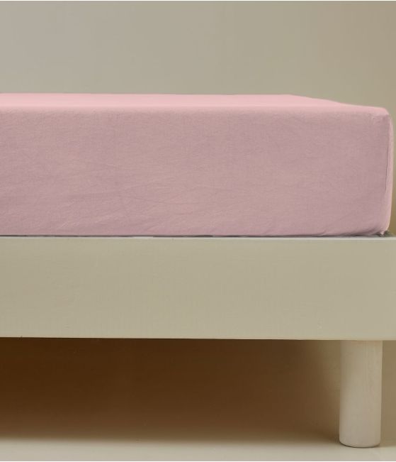 Drap housse coton rose macaron
