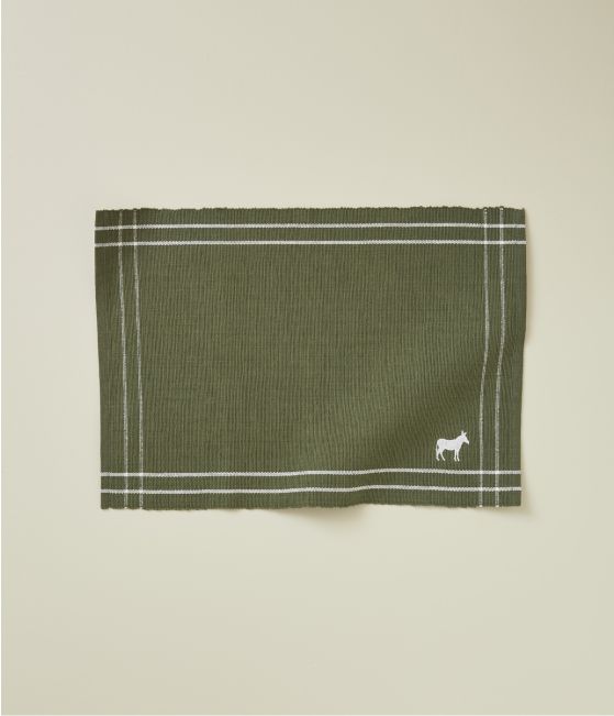 Set de table cotelé RDV au pré kaki